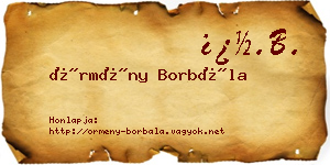 Örmény Borbála névjegykártya